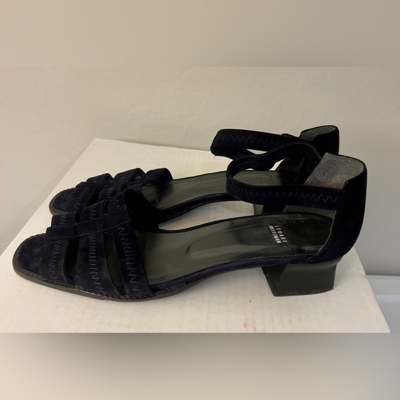 Stuart Weitzman black open toe leather sandals with ankle strap size 9AA - Picture 5 of 12